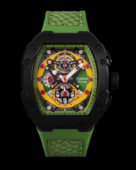 AK47 TW032-D17 (Black/Green) Green Leather with Rubber Strap