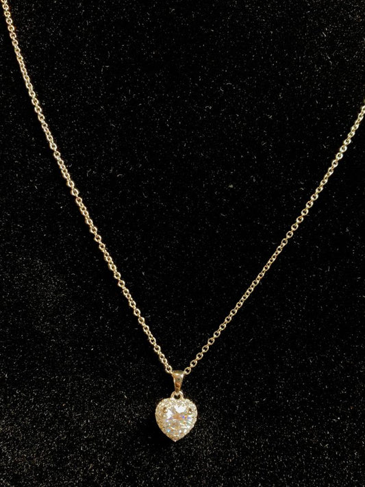 JMP-002 - Moissanite Pendant One Heart Necklace